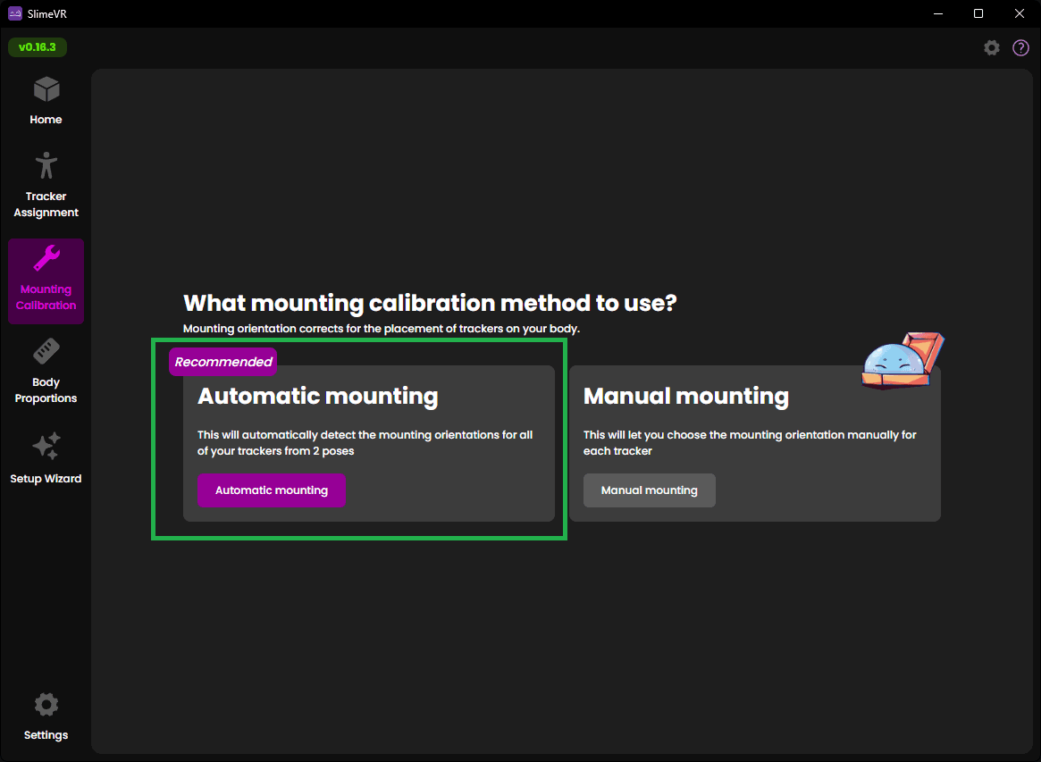 Calibración de montaje